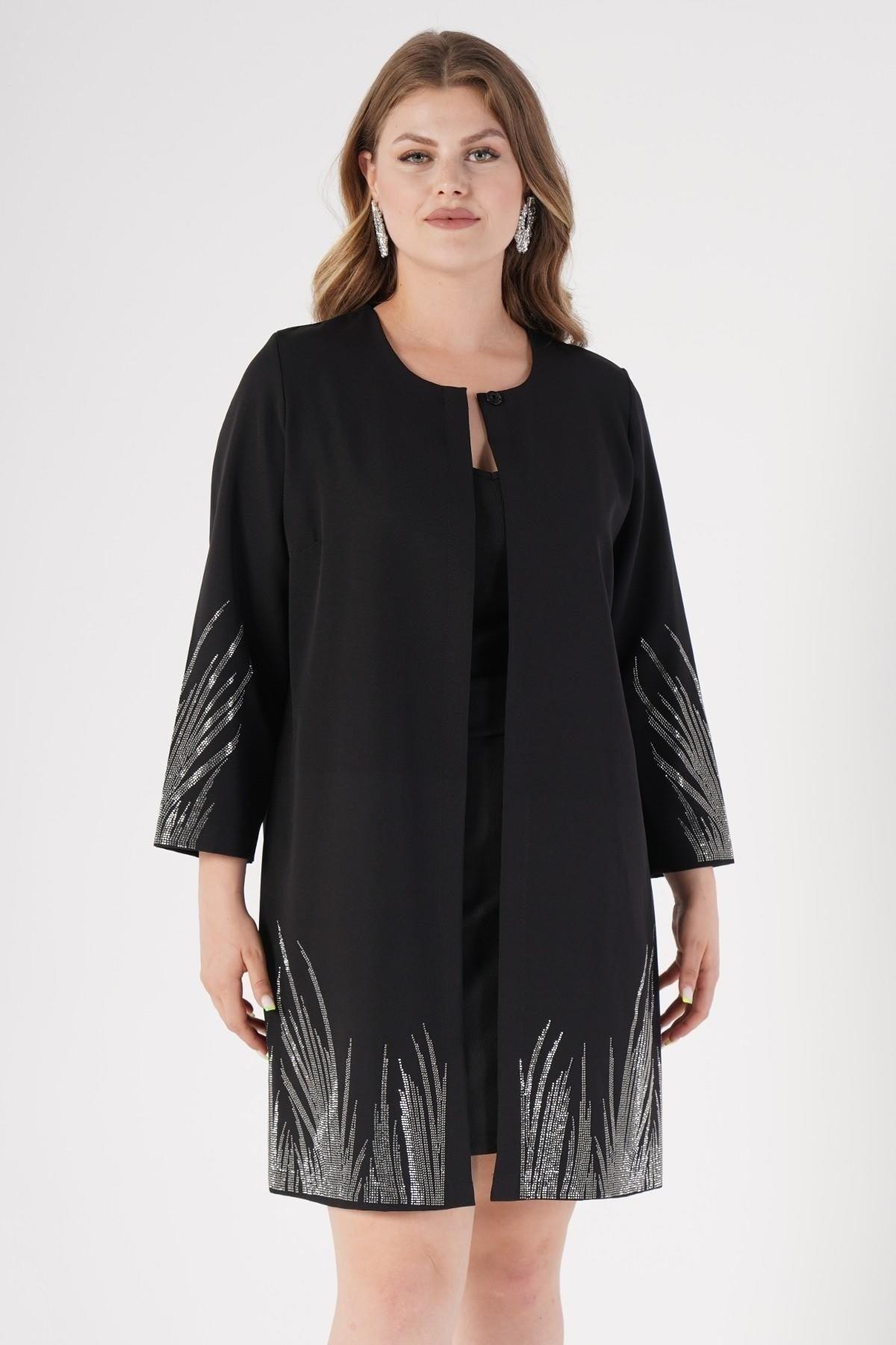 Large Size Embroidered Sleeves And Hemline Medium Size Jacket - Swordslife