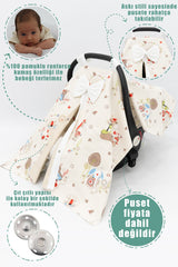 Orthopedic Stroller Cushion, Bed Sheet, Cover, Pique And Mother's Side Babynest Mattress Set of 6, Animal Series