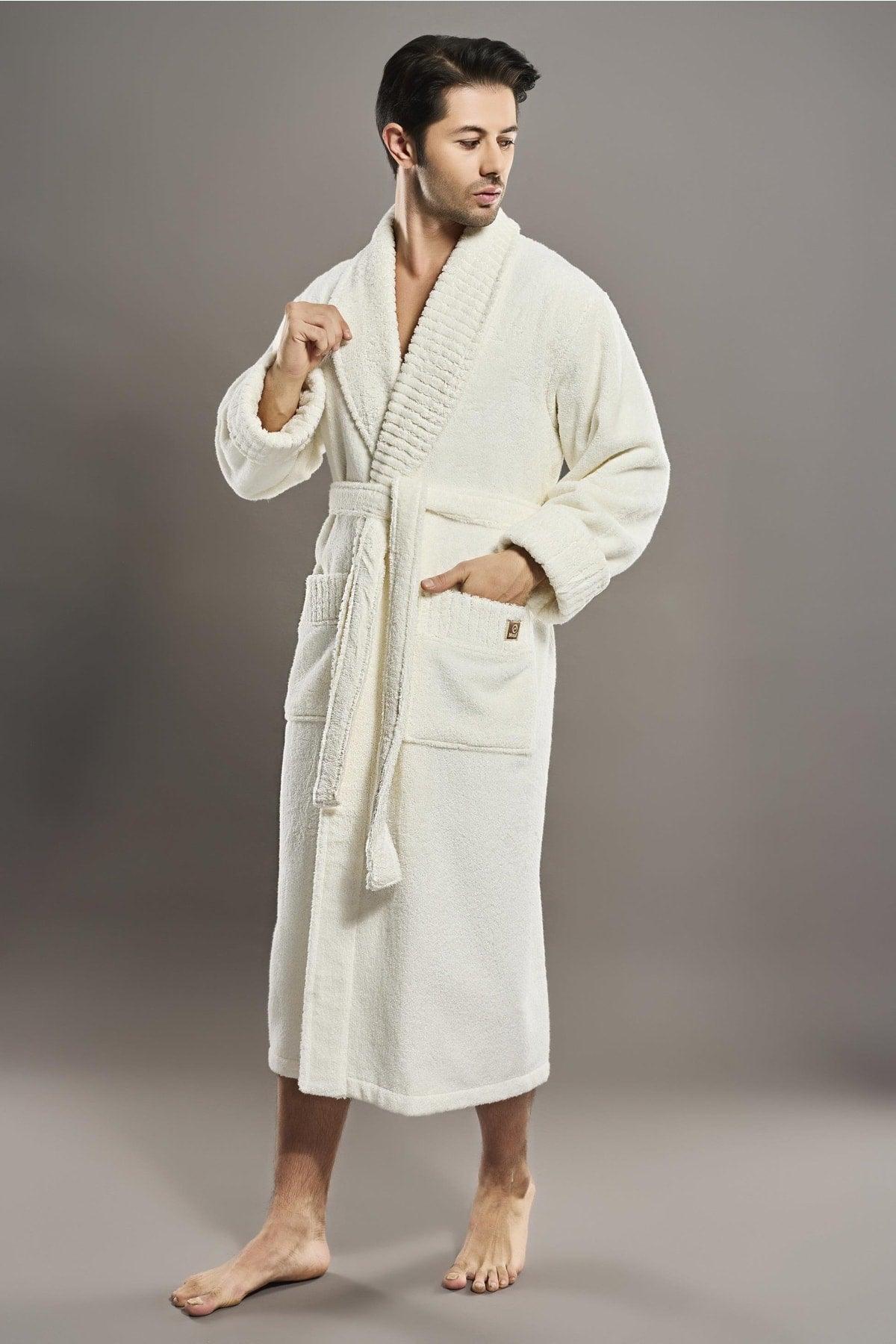 Corded Collar 100% Organic Cotton Men's Bathrobe - Swordslife