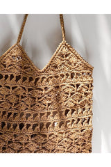 Patterned Straw Bag