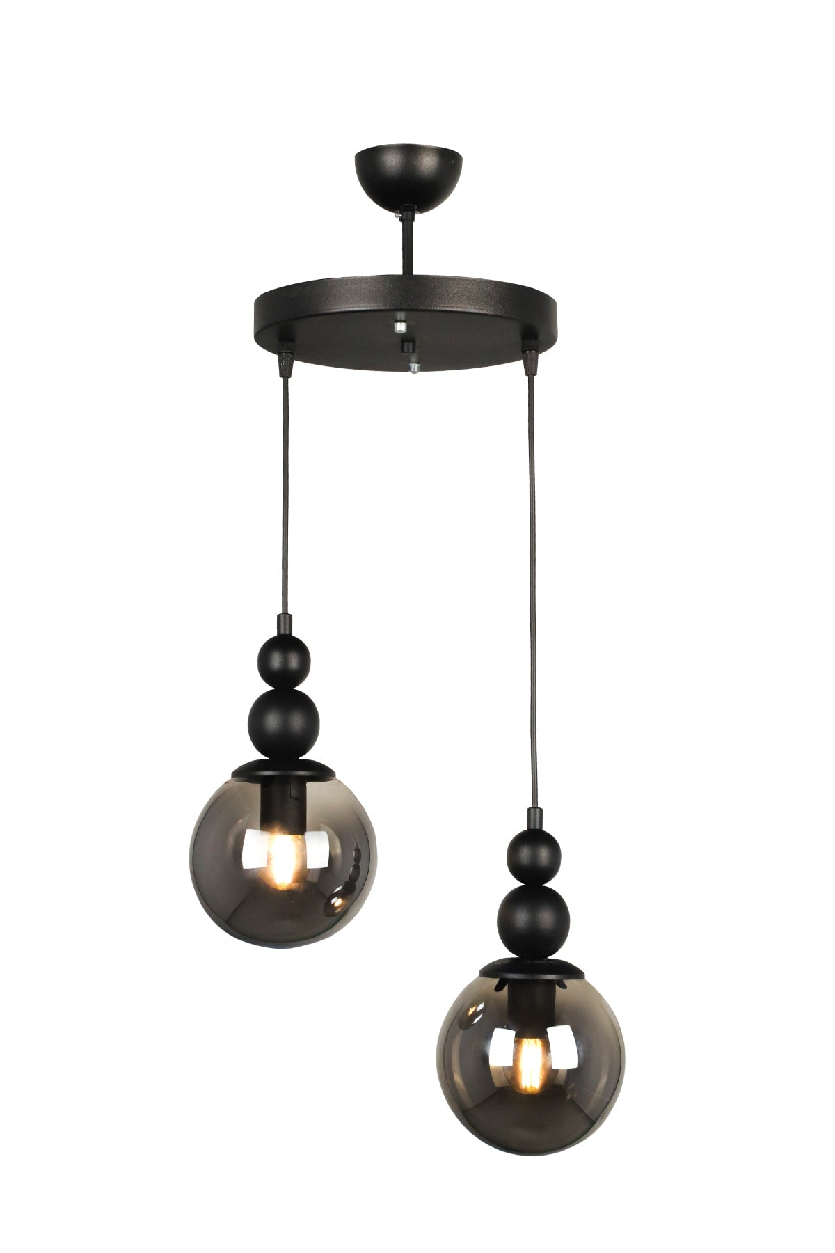 Infinite 2nd Chandelier Black Smoked Glass