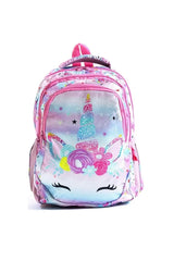 Master Pack Sim Unicorn Patterned Pink Color Baby Girl Backpack Primary School Bag With Food And Pencil Holder