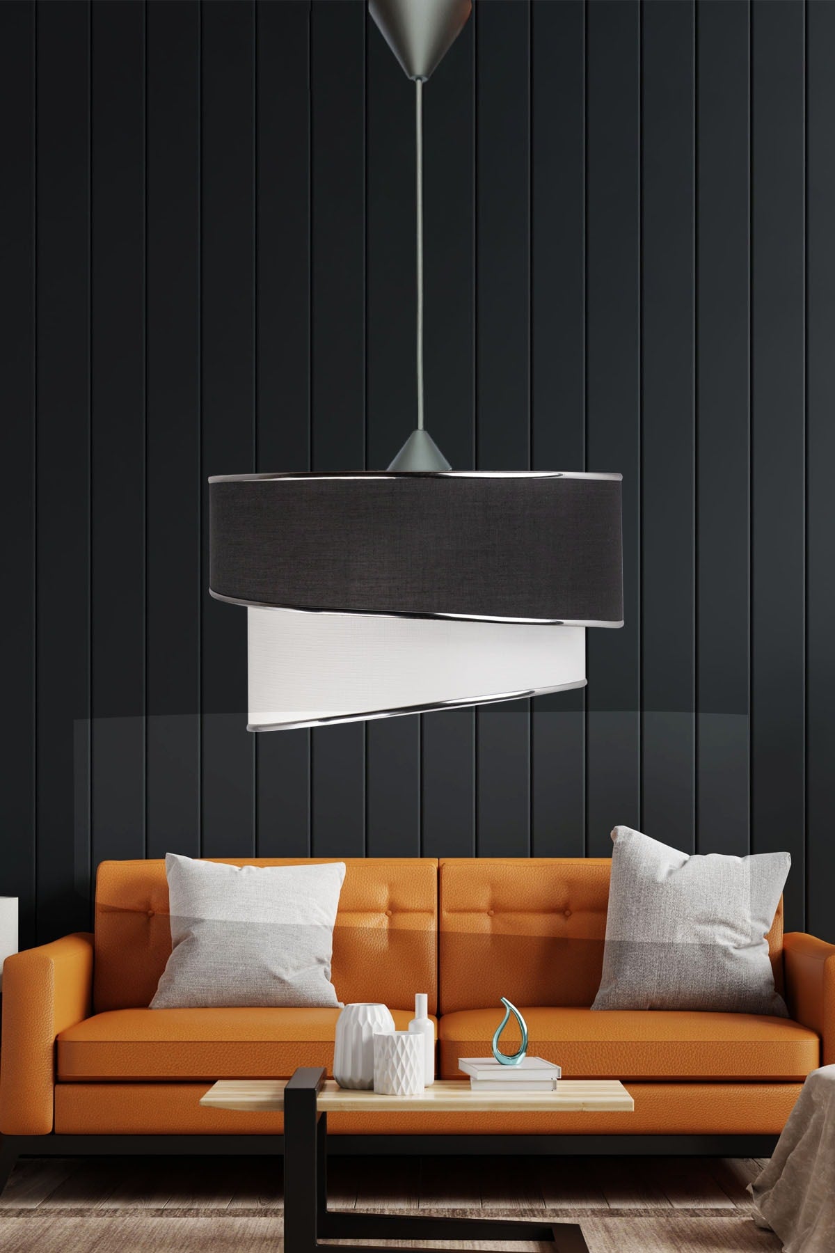 Ruzgar Modern Single Pendant Lamp Anthracite Chandelier R.89a