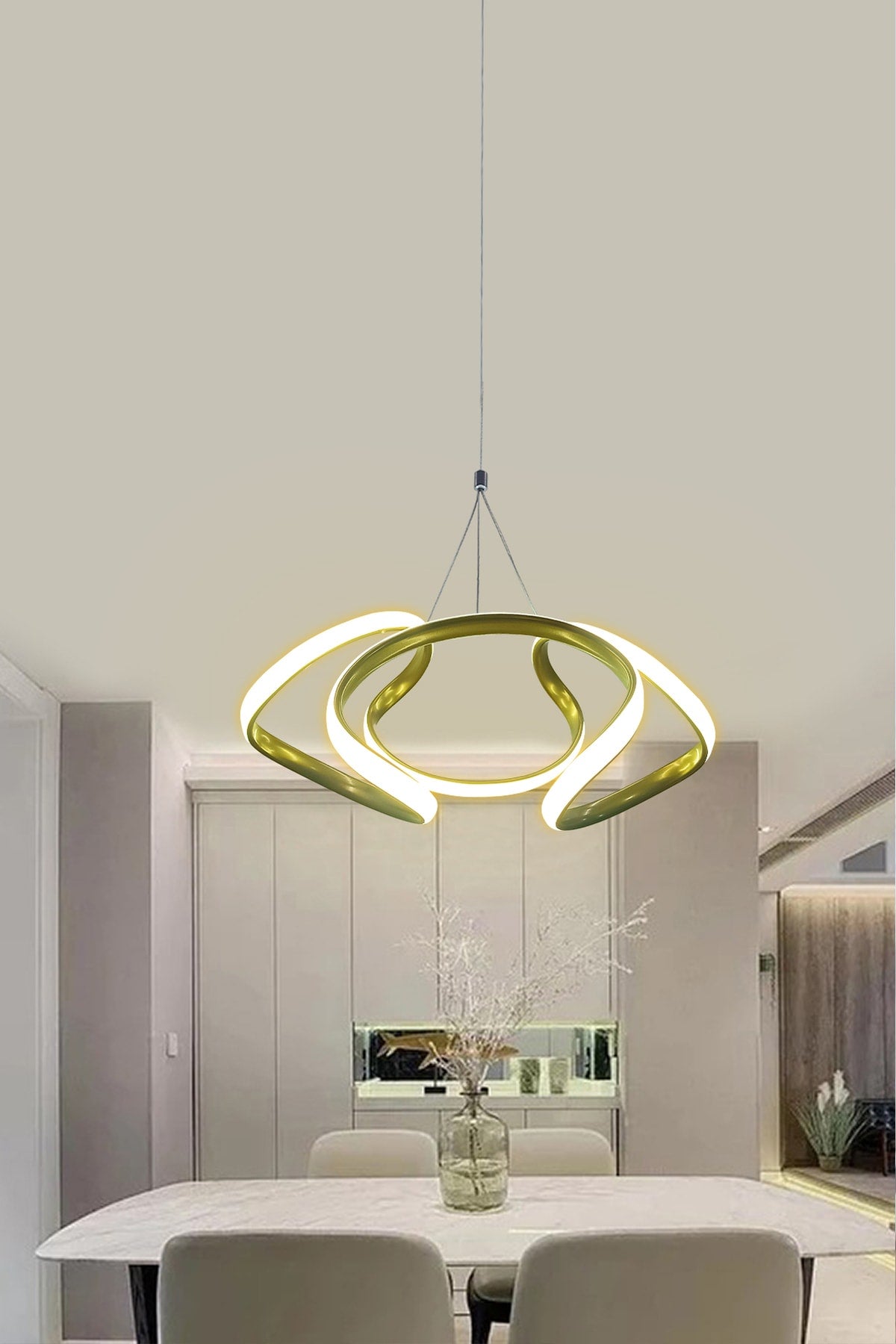 Dron Pendant Lamp Gold Color LED Chandelier Daylight Signature LED Chandelier