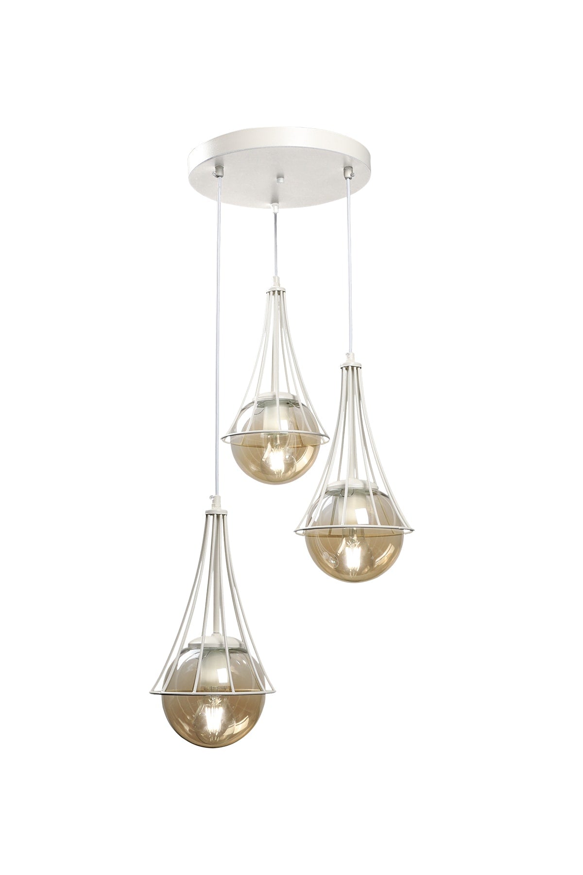 Lapis 3rd White-honey Glop Glass Chandelier