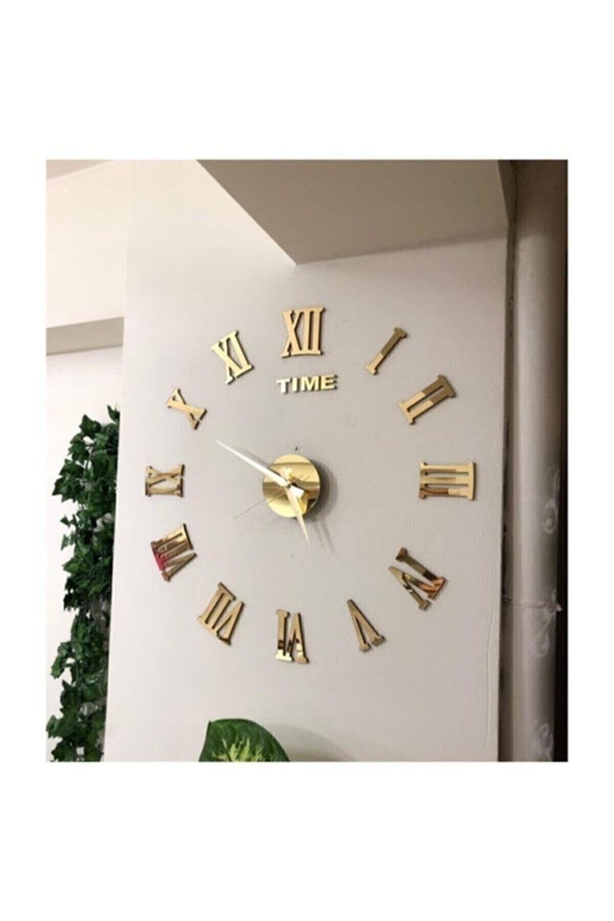 3d Gold Roman Numeral Decorative Large Size Wall Clock - Swordslife