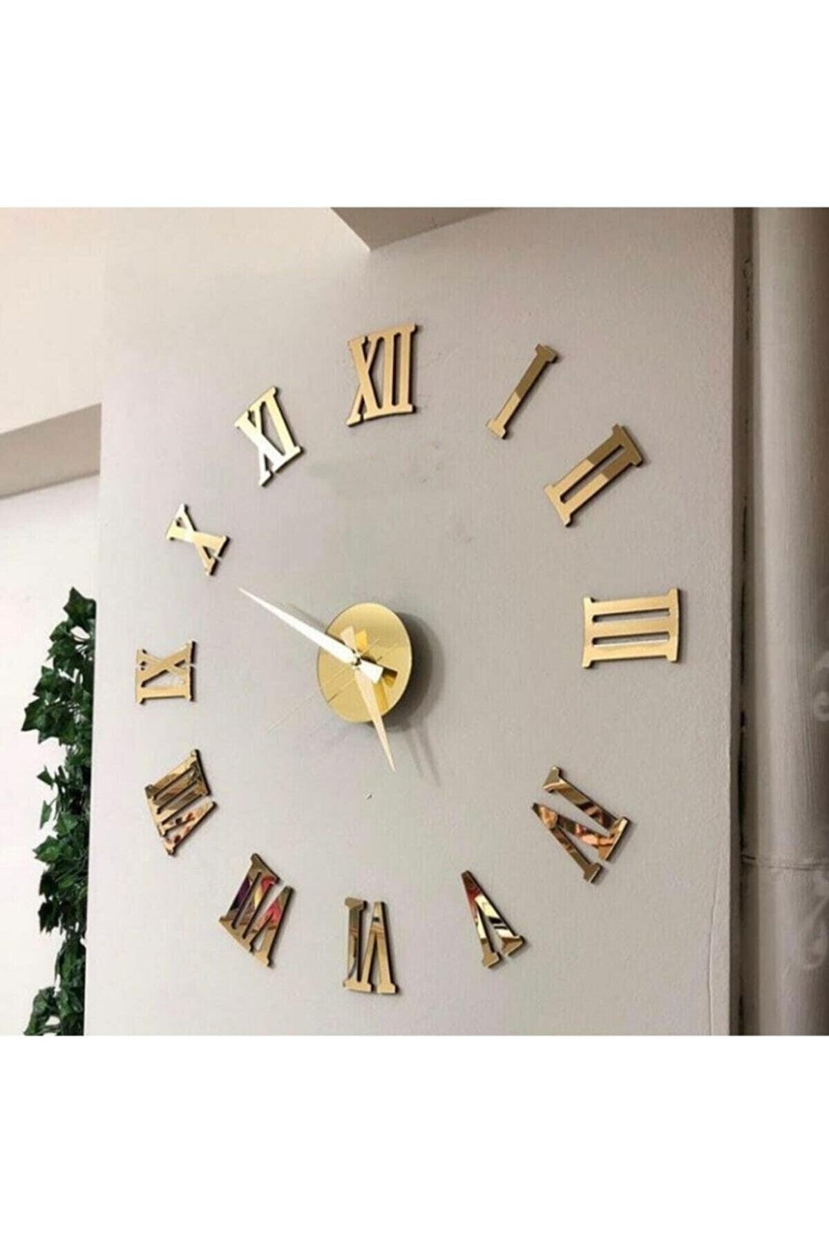 3d Gold Roman Numeral Decorative Large Size Wall Clock - Swordslife