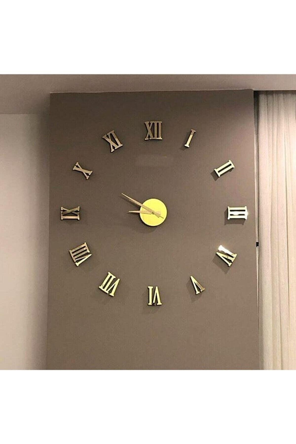 3d Gold Roman Numeral Decorative Large Size Wall Clock - Swordslife