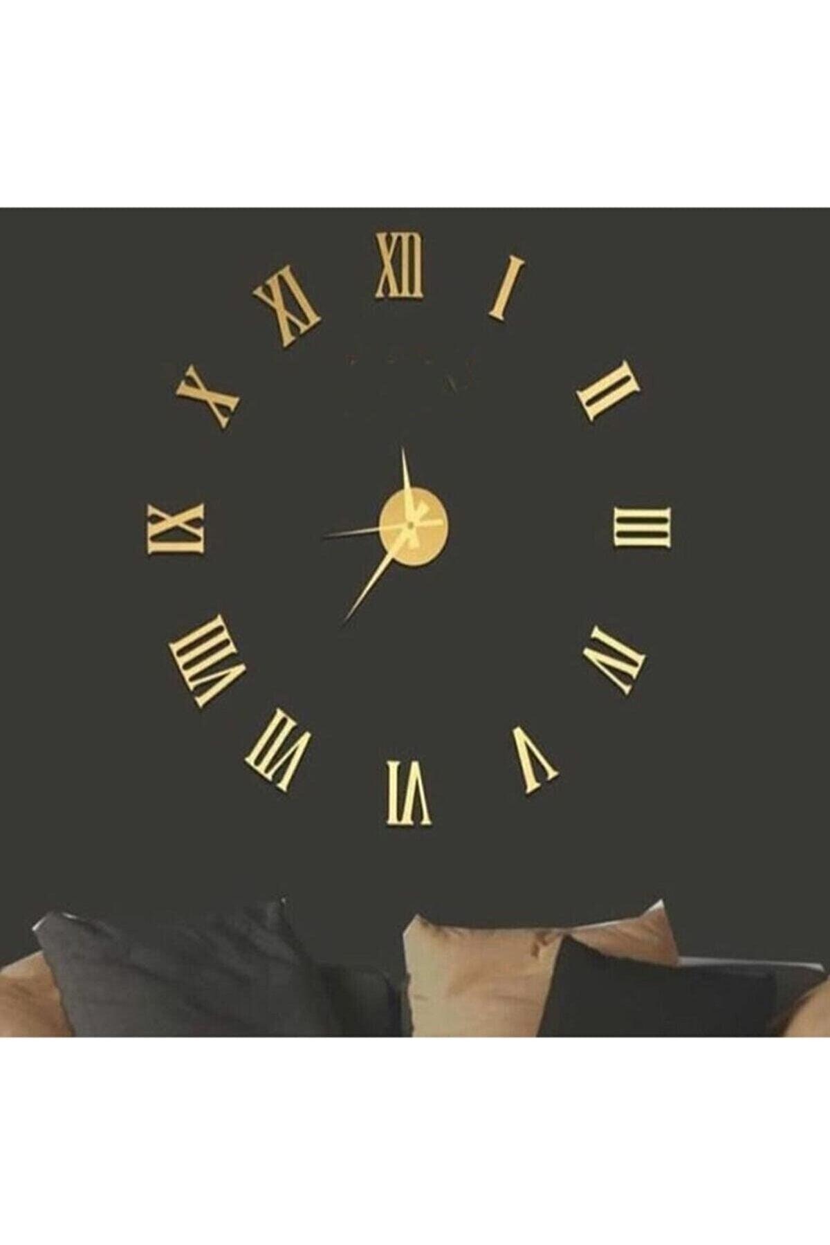 3d Gold Roman Numeral Decorative Large Size Wall Clock - Swordslife