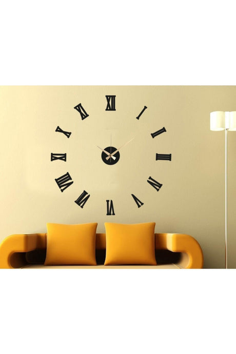 3d Black Roman Numeral Wall Clock - Swordslife