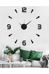 3d Latin Numeral Wall Clock Big Size Black Numeral Height 10 Cm - Swordslife