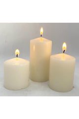 Set of 3 Ecru Cylinder Candles (5.5 Cm-7.5 Cm-10 Cm) - Swordslife