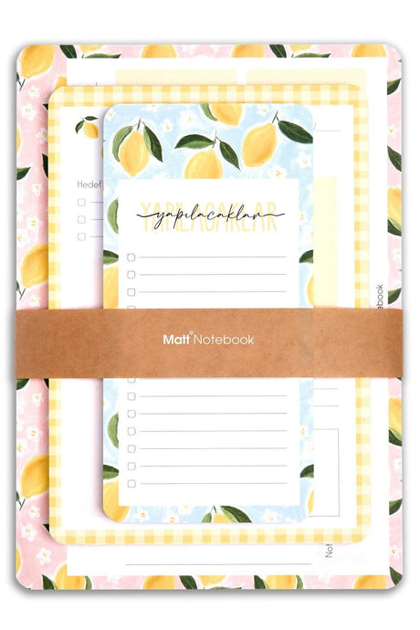 3 Pcs Desktop Planner Set Lemon