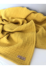 4 Layers Muslin Blanket-mustard (100*110) - Swordslife