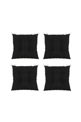 4 Piece Combination Pofidik Square Chair Cushion 40 X 40 Cm Black - Swordslife