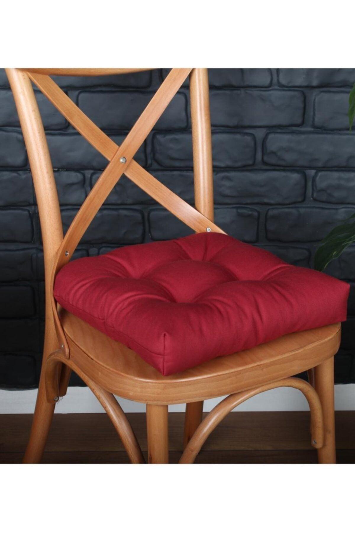 Pcs Luxury Pofidik Claret Red Chair Cushion Special Stitched Laced 40x40cm - Swordslife