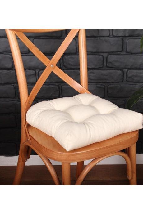 4 Pcs Lux Pofidik Cream Chair Cushion Special Stitched Laced 40x40cm - Swordslife