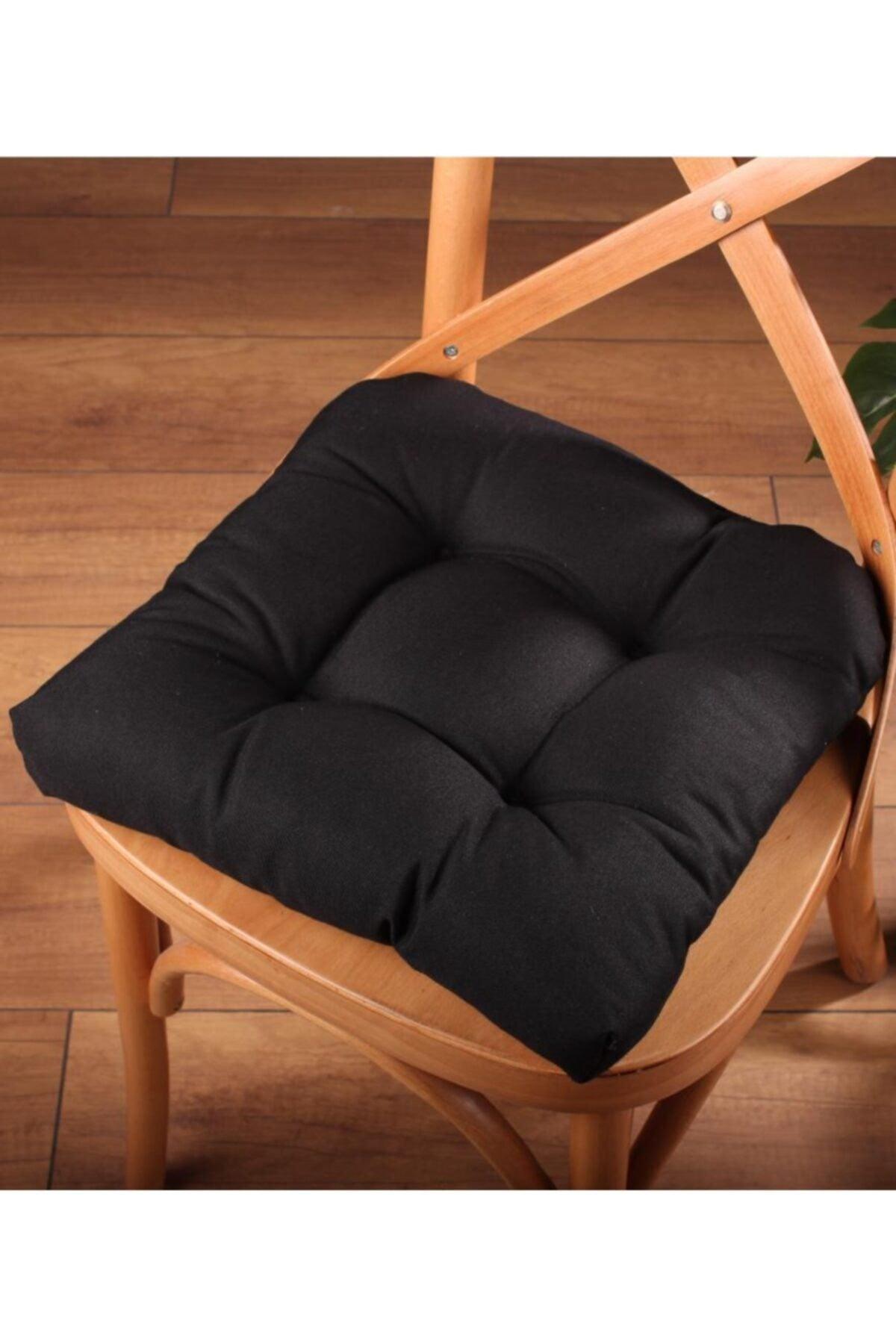 4 Pcs Lux Pofidik Black Chair Cushion Special Stitched Laced 40x40cm - Swordslife