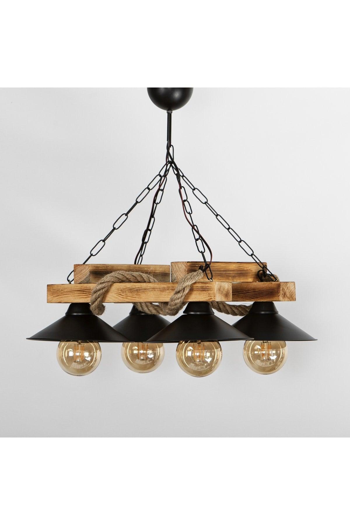 4 Pcs Natural Wooden Retro Tray Decorative Rustic Design Stylish Chandelier - Swordslife