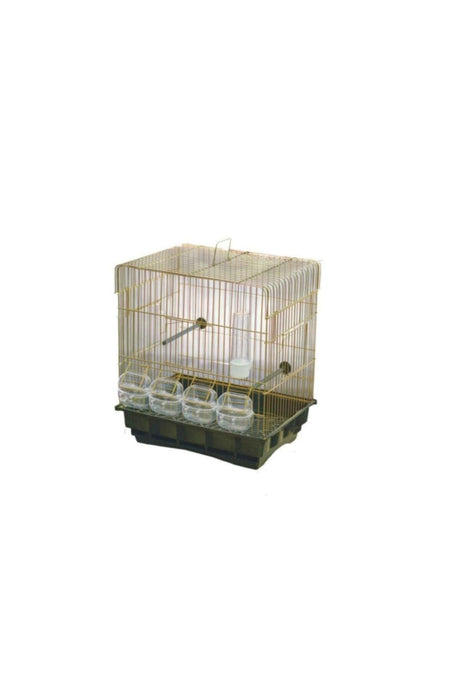 Yellow Galvanized Canary with 4 Feeders