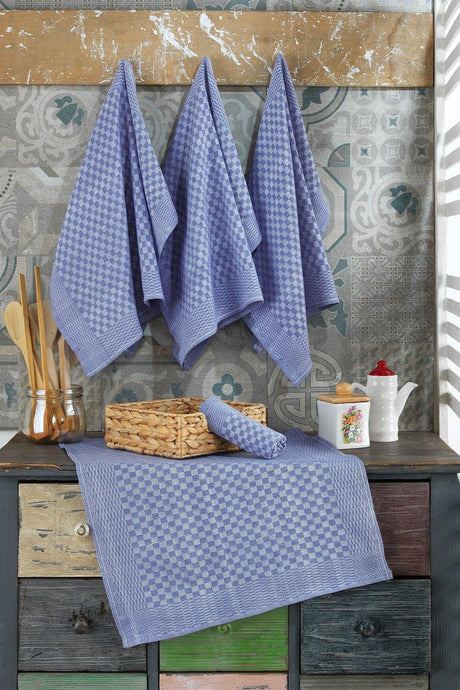 40x60cm 5 Pcs Kitchen Napkin Drying Towel – Dama Blue - Swordslife