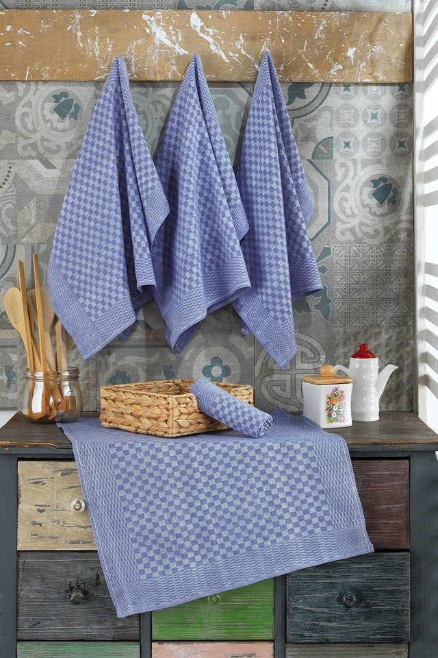 40x60cm 5 Pcs Kitchen Napkin Drying Towel – Dama Blue - Swordslife