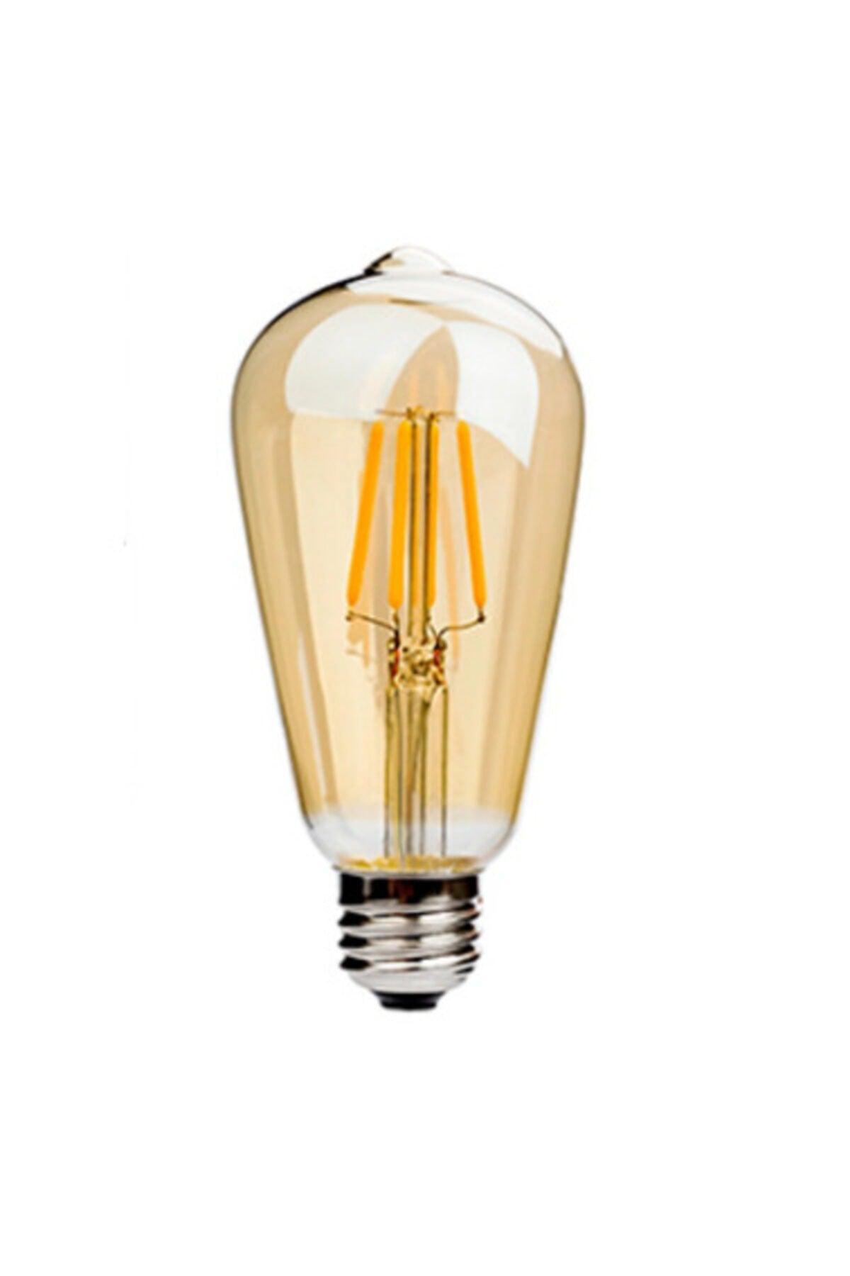 4290 8w Long Filament Rustic Bulb E27 Socket