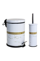 454-b 2 Piece Metal Bathroom Set White