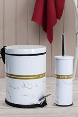 454-b 2 Piece Metal Bathroom Set White