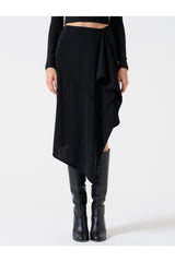Black Slim Fit Normal Waist Knitted Skirt - Swordslife
