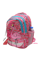 Sim Flamingo Patterned Fuchsia Color Girl Backpack Primary School Bag Set with Nutrient and Pencil Holder