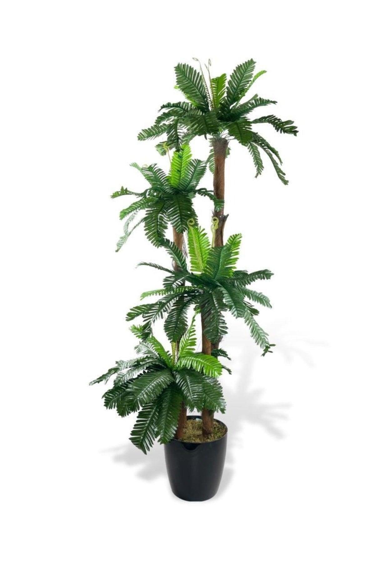 Artificial Tree Juicy Palm 4 tiers 84 leaves 150cm Indoor Flower Artificial Flower - Swordslife