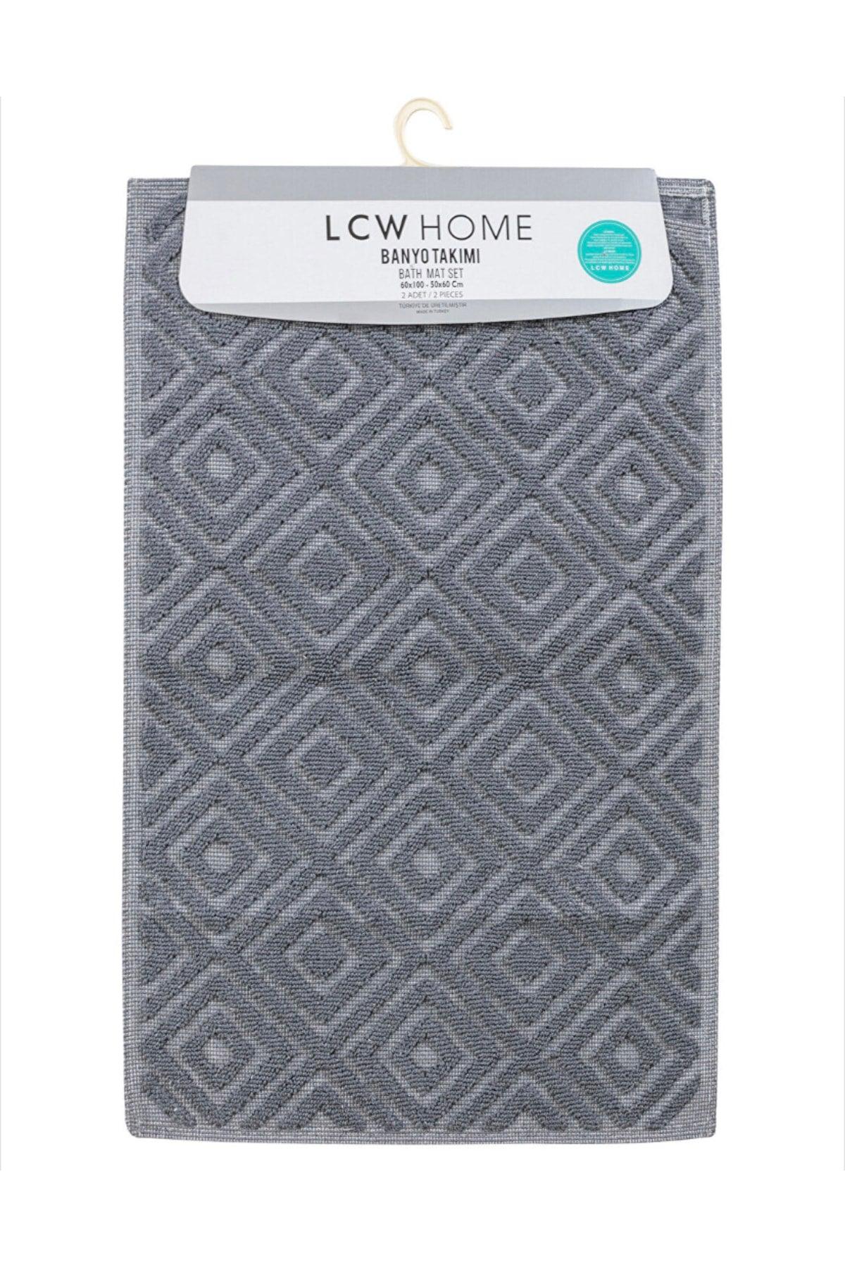 Cotton Geometric Patterned Bath Mat 2 Pack - Swordslife