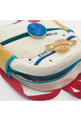 Space Theme Kids Backpack With Applique And Embroidery Detail