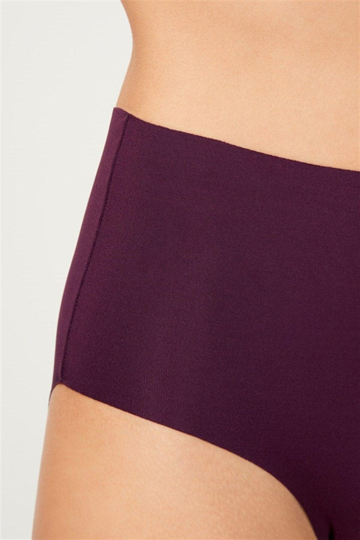 Plum High Waist Basic Laser Cut Women's Bikini Panties - Swordslife