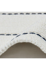 Basic Stripe Natural Cotton Double Bath Clay 60x100 50x60 Cm Ecru / Black Striped - Swordslife