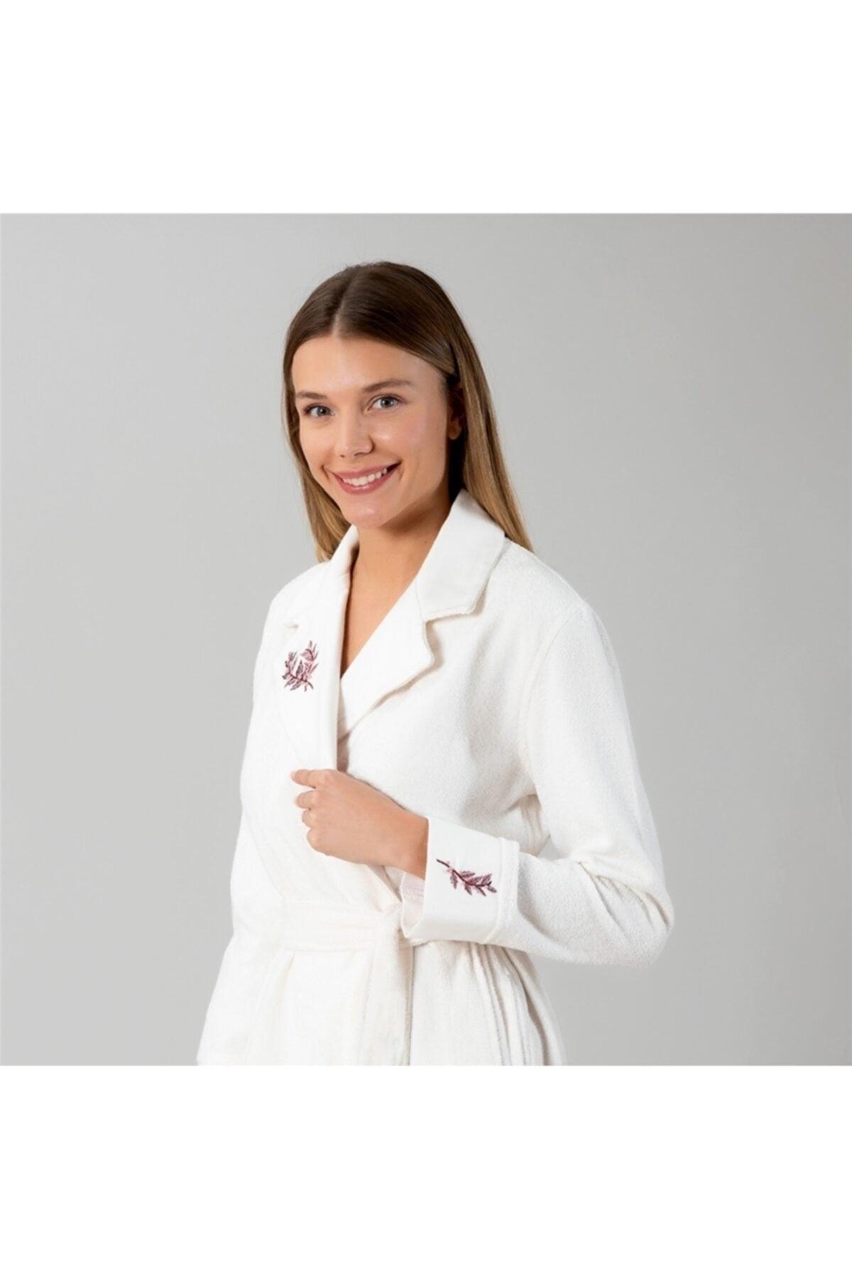 Flori Women's Bathrobe L Ecru - Swordslife