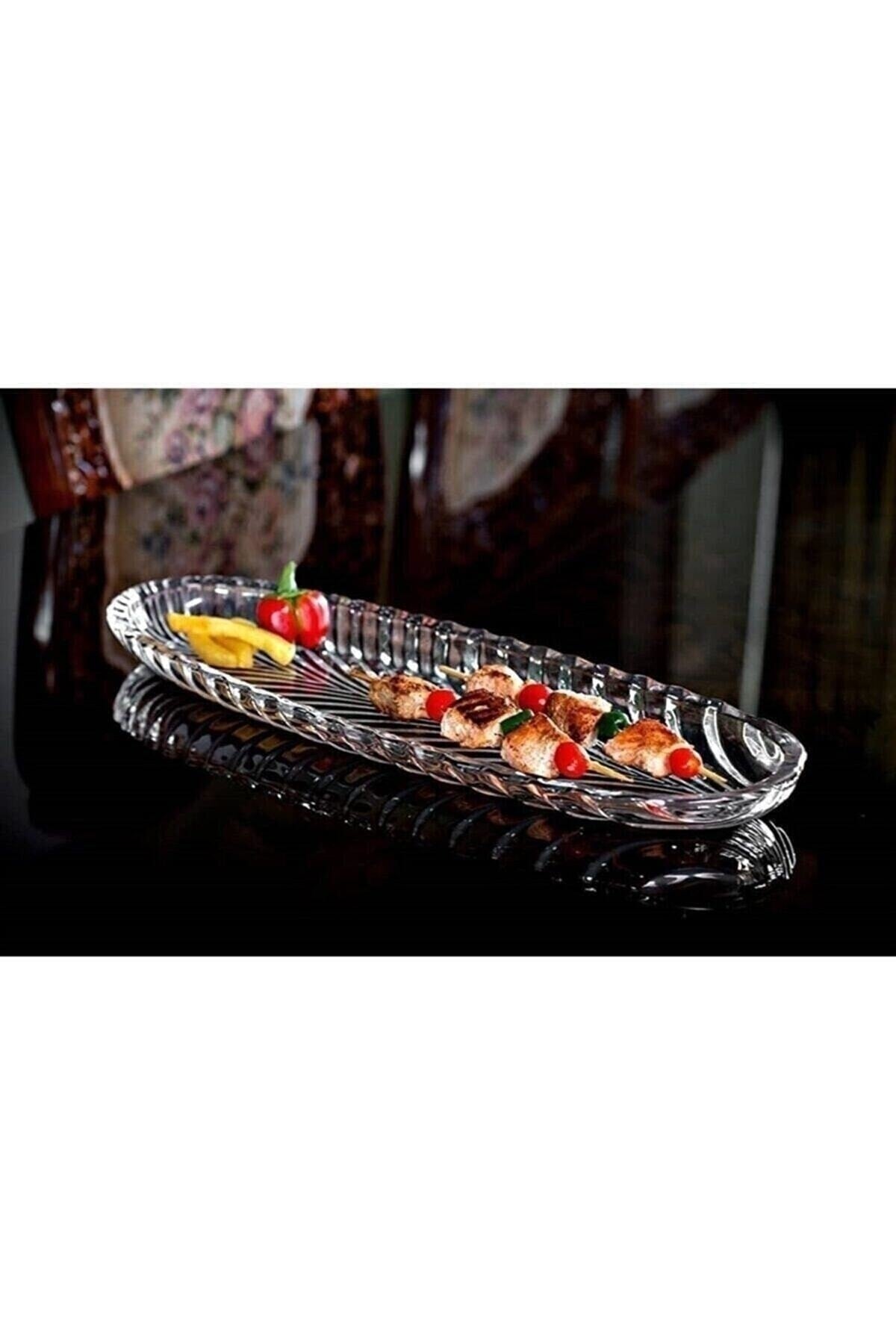 Busayhome Glass Boat Plate Presentation Plate 40 Cm Presentation Plate