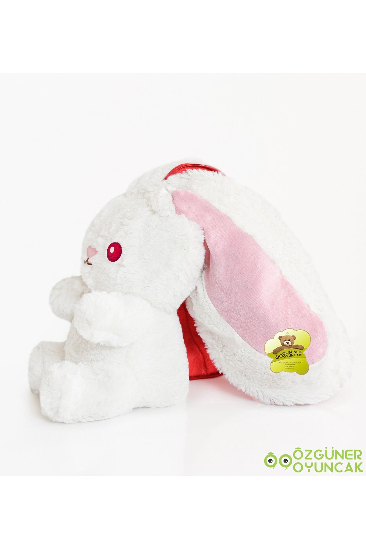VERY SPECIAL GIFT FOR A LOVELY FRIEND PLUSH STRAWBERRY RABBIT- SPECIAL DESIGN WITH ZIPPER