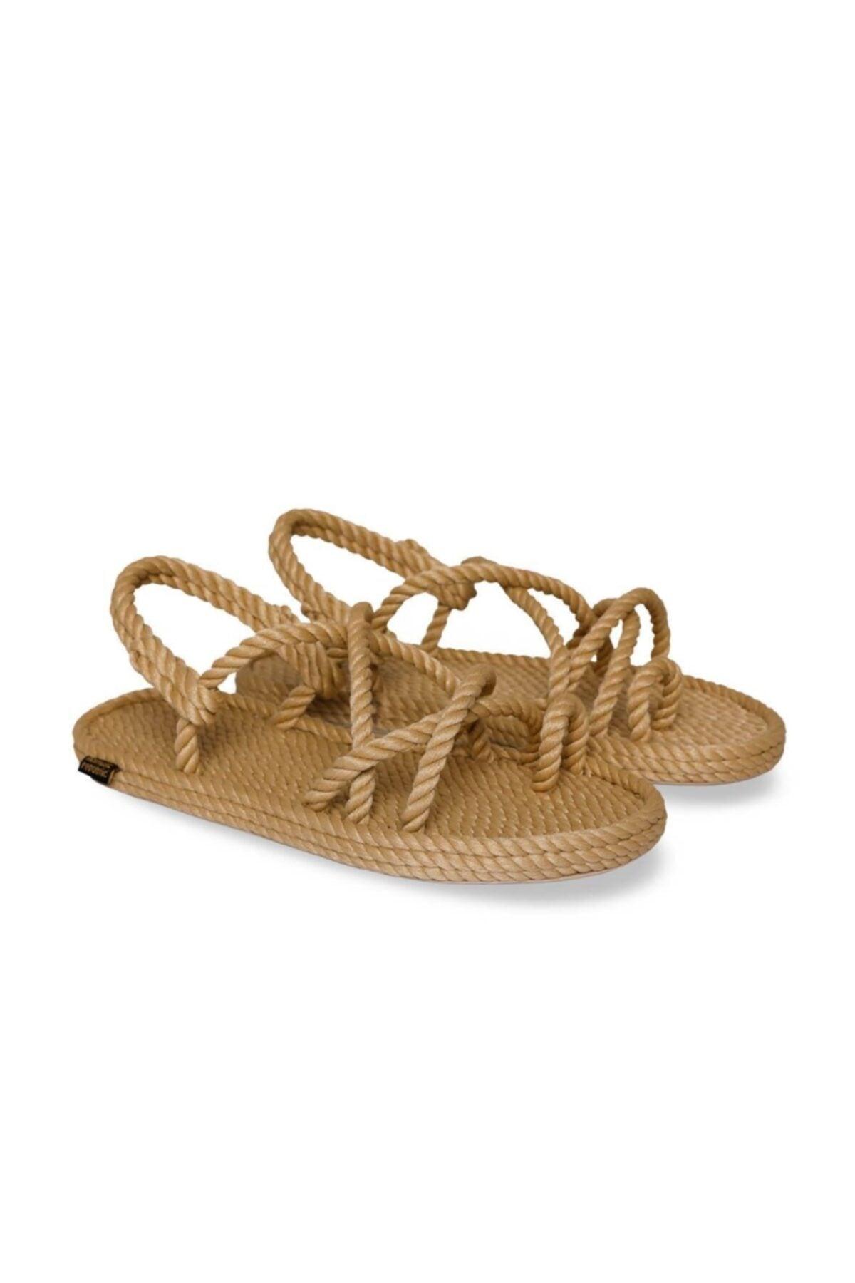 Ibiza Women's Rubber Sole Rope Sandals - Beige - Swordslife