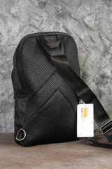 Cross Back Shoulder Chest Waterproof Strap Unisex Black Bag 4926