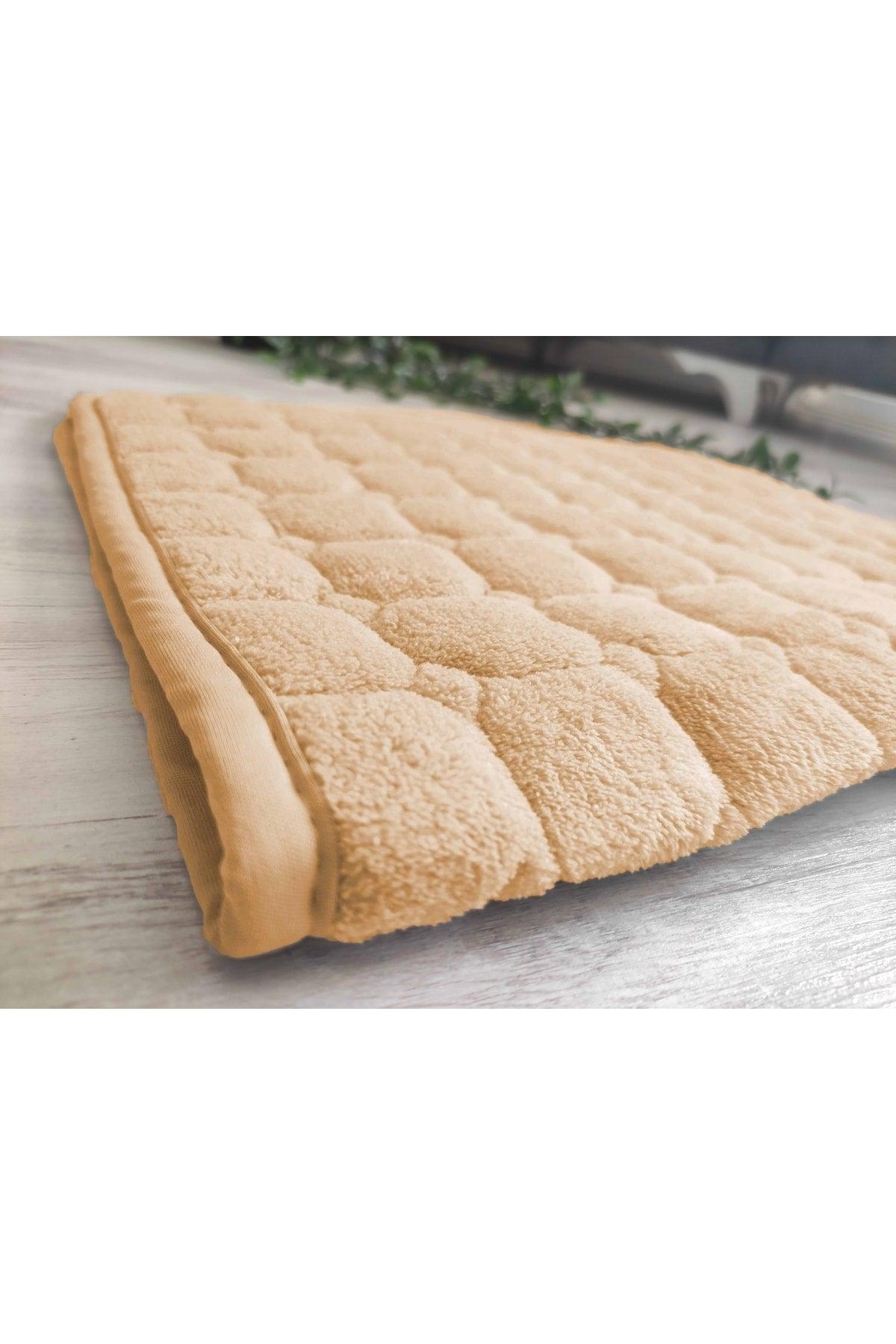 Bath Mat Non-Slip Base Water Absorbent Washable Triple (40x60)+(50x80)+(60x100) Cm Brown Bathroom Rug - Swordslife