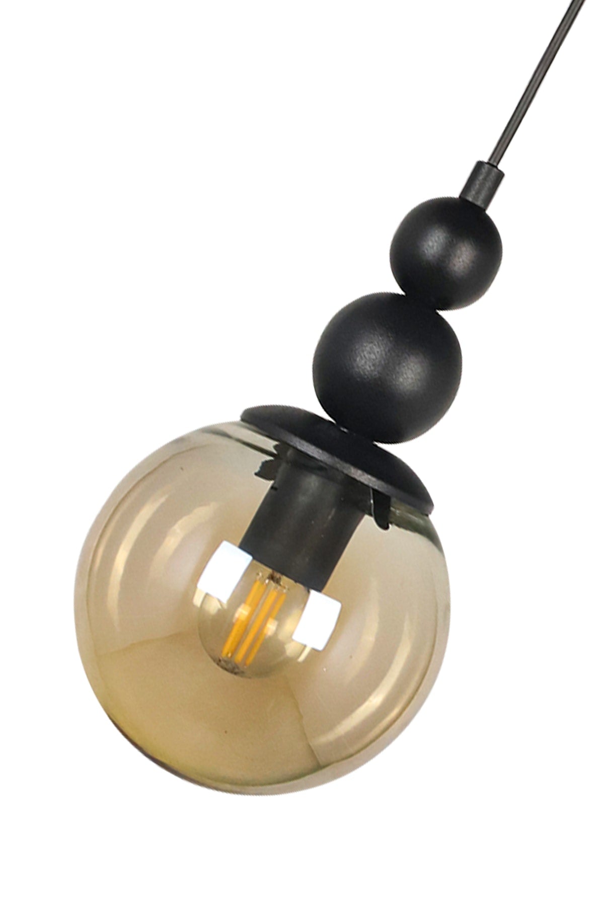 Infinite Single Chandelier Black Honey Glass