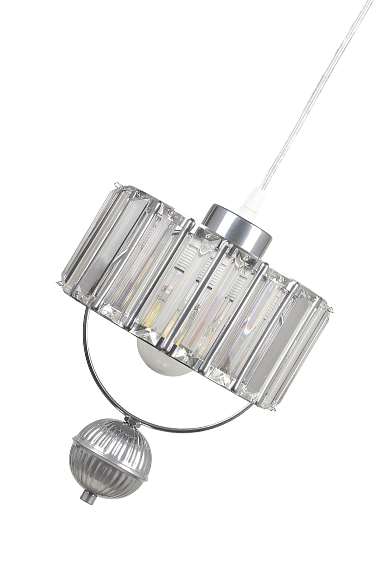 Gallon Single Lux Crystal Chandelier Chrome