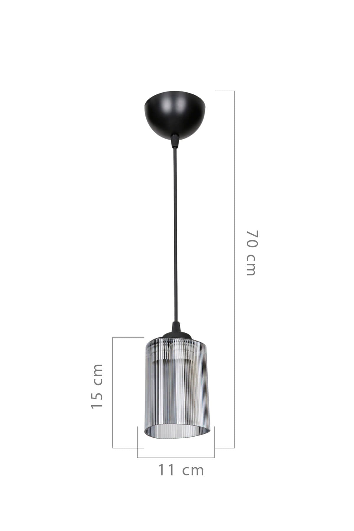 Smoked Optical Promo Pendant Lamp - Glass with Double Bulb Look