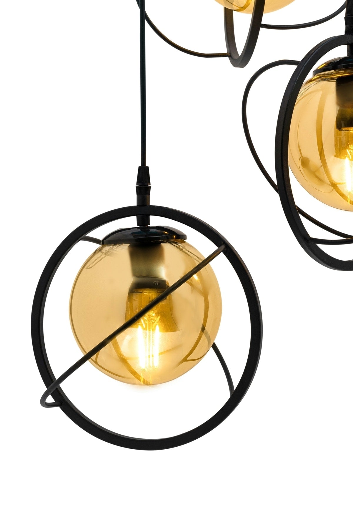 World 3 Piece Tray. Glop Black Chandelier with Honey Colored Glass. Living Room, Kitchen, Teenager, Room, Bedroom, Store