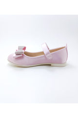 Girl's Stone Bow Satin Orthopedic Flats