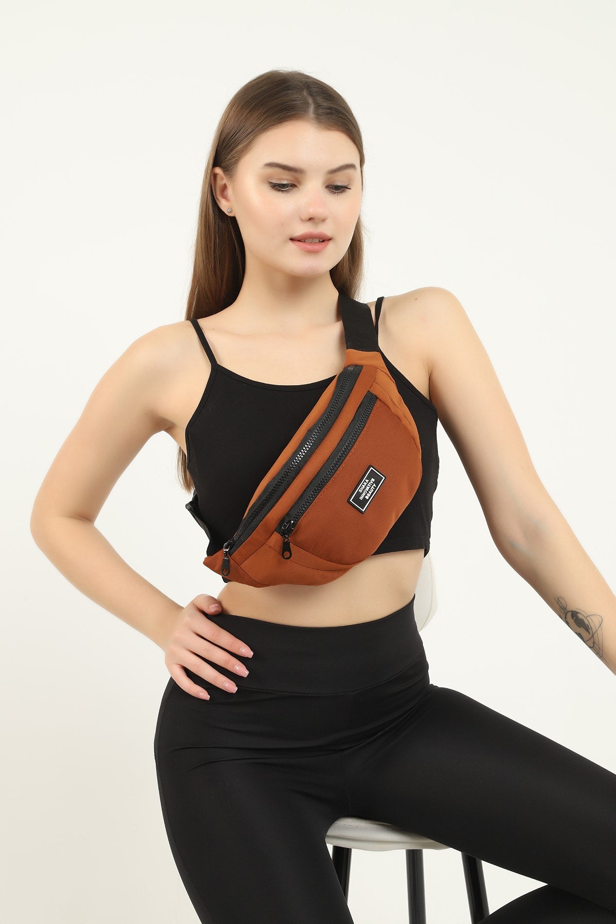 Tile U8 2-Compartment Adjustable Cross Strap Canvas Unisex Waist And Shoulder Bag E:38 B:17 G:7