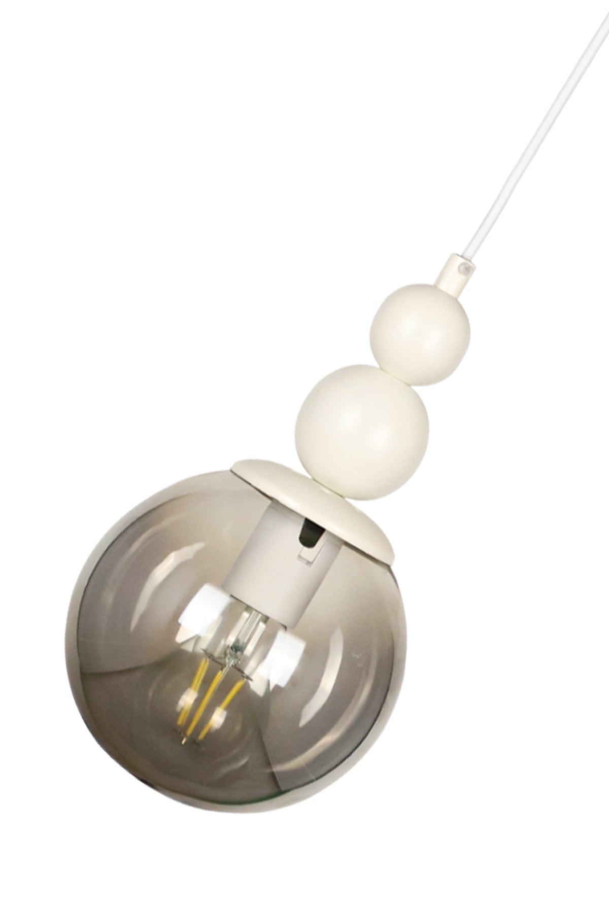 Infinite Single Chandelier White Smoked Glass