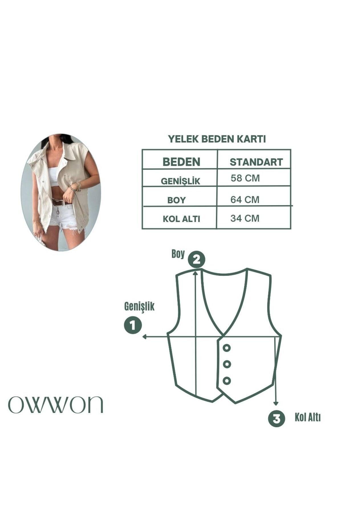 Women's Beige Cover Pocket Detailed Gabardine Vest - Swordslife